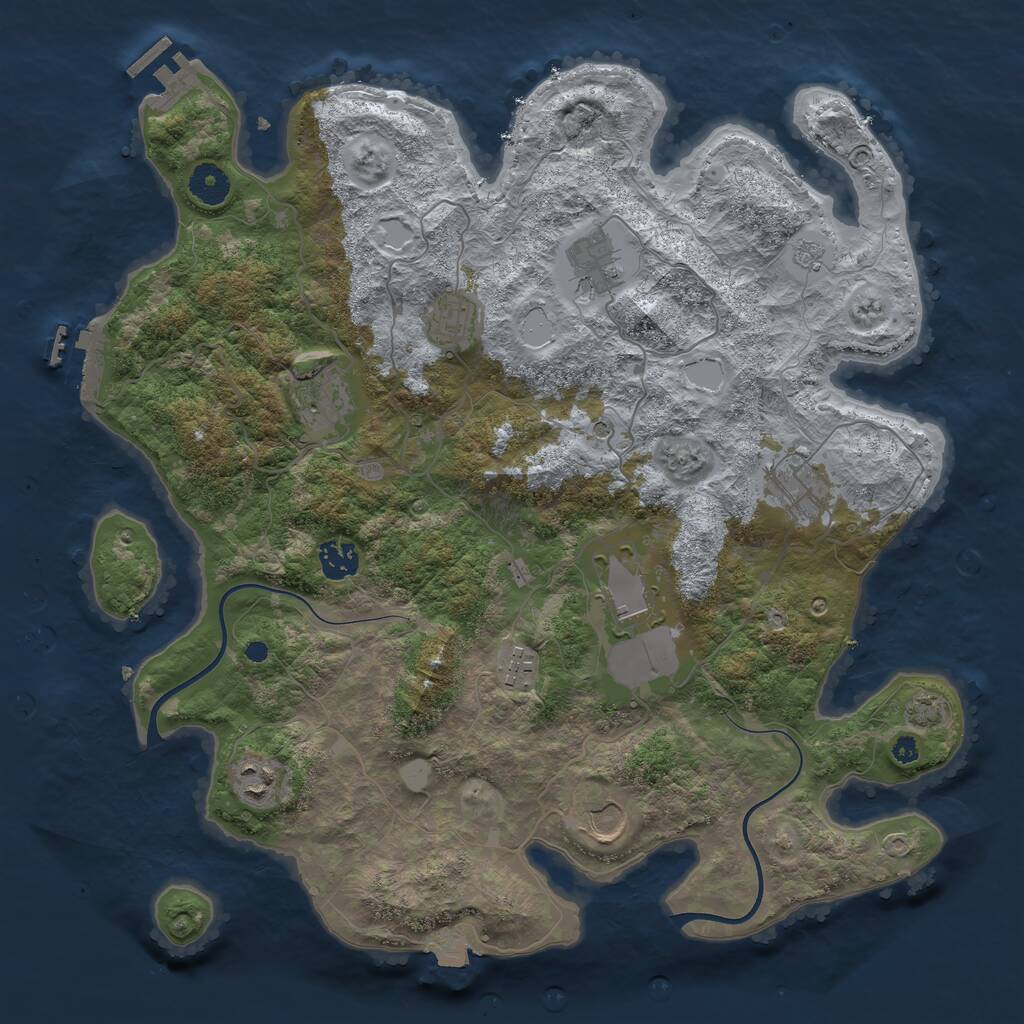 Rust Map: Procedural Map, Size: 3850, Seed: 11205149, 15 Monuments