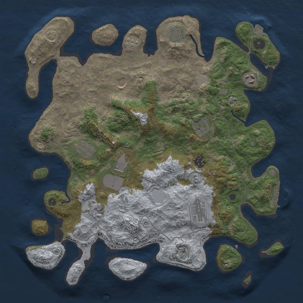 Rust Map: Procedural Map, Size: 4000, Seed: 78439806, 16 Monuments