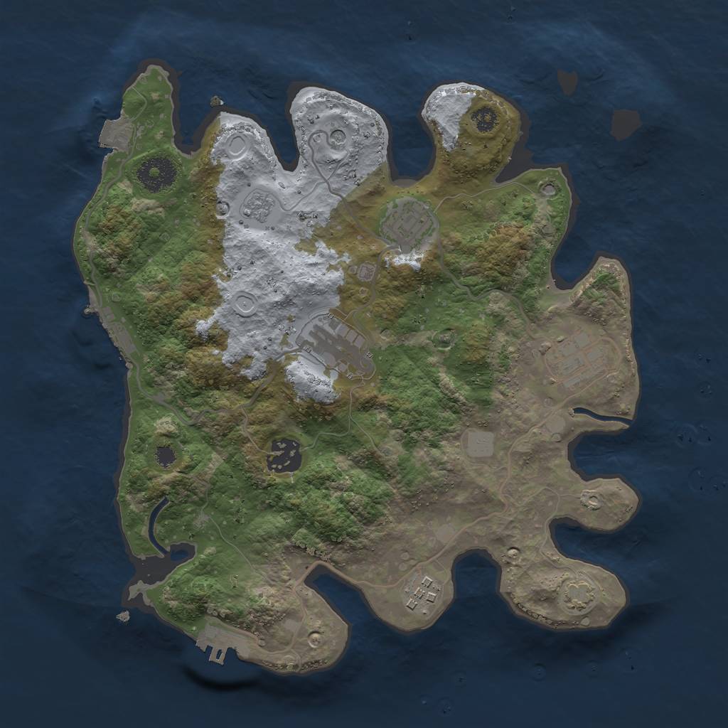 Rust Map: Procedural Map, Size: 3000, Seed: 4030, 13 Monuments
