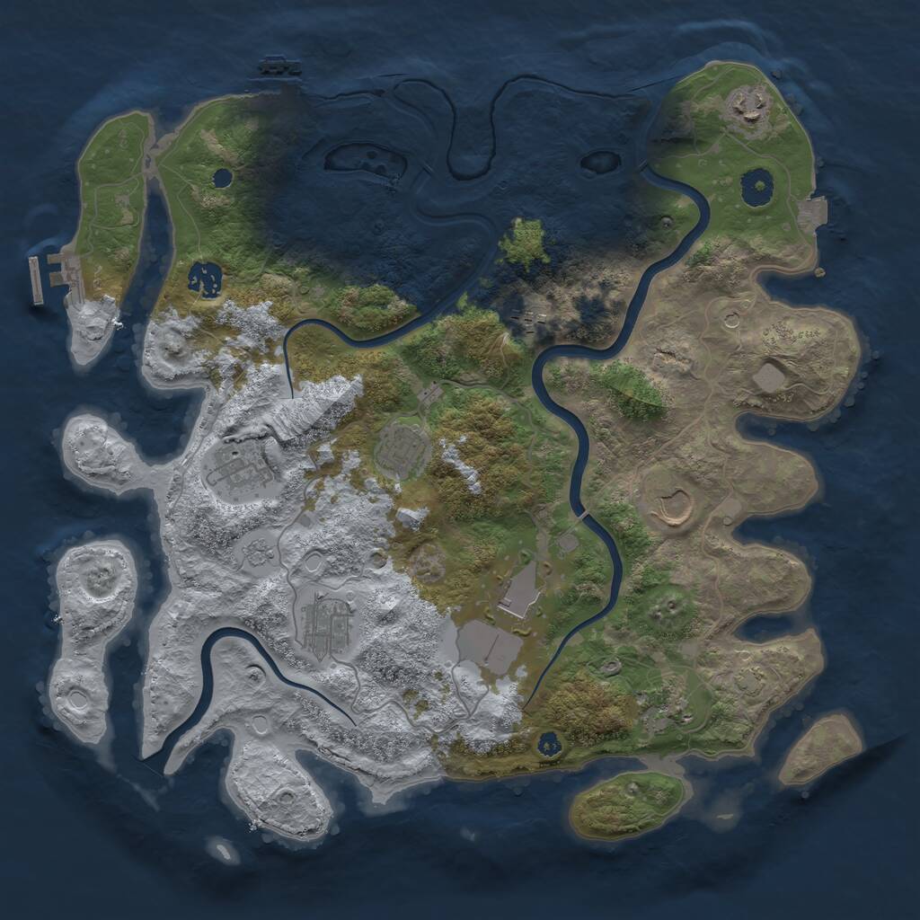 Rust Map: Procedural Map, Size: 3850, Seed: 71731529, 15 Monuments