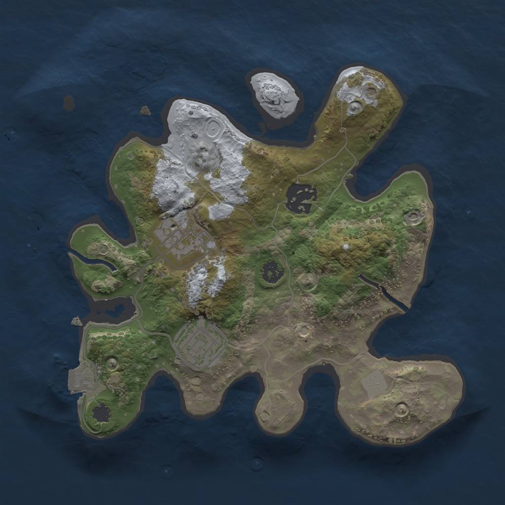 Rust Map: Procedural Map, Size: 2400, Seed: 219578621, 6 Monuments