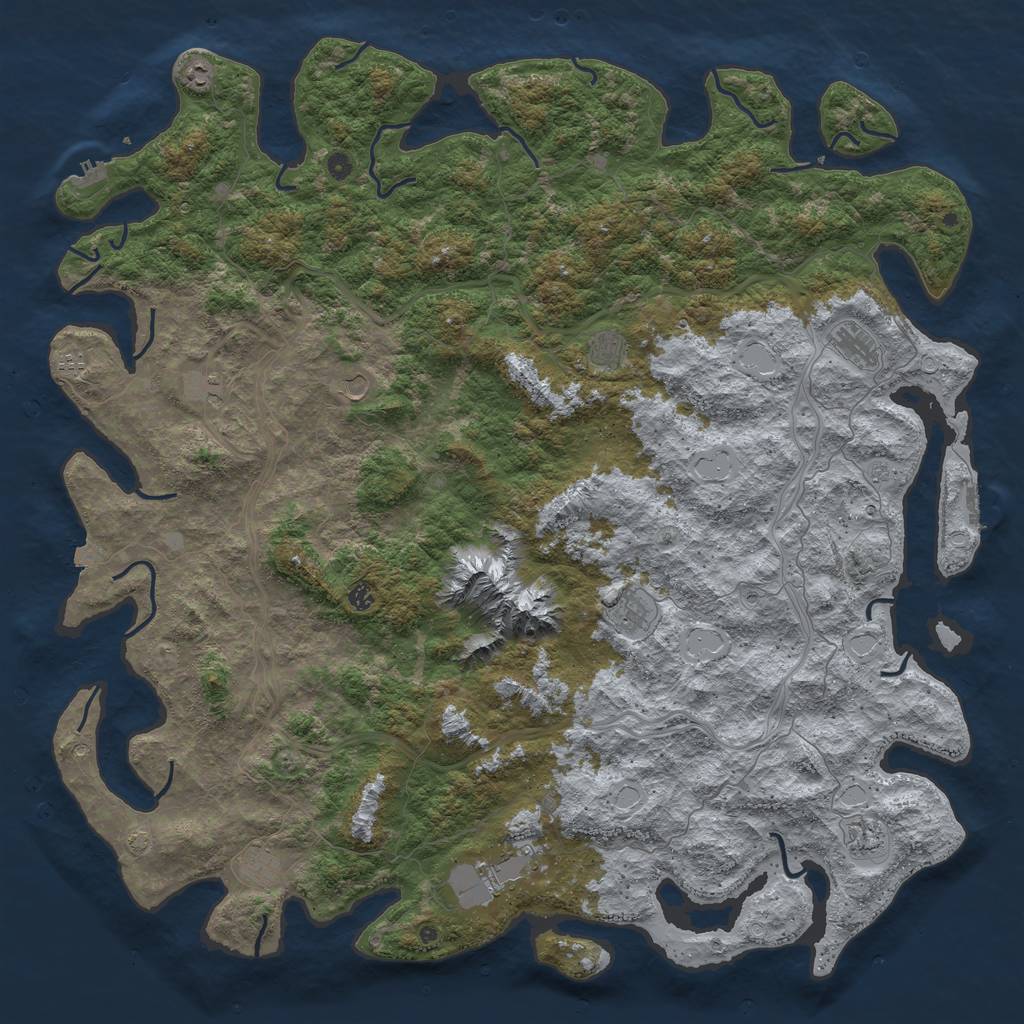 Rust Map: Procedural Map, Size: 6000, Seed: 57568, 19 Monuments