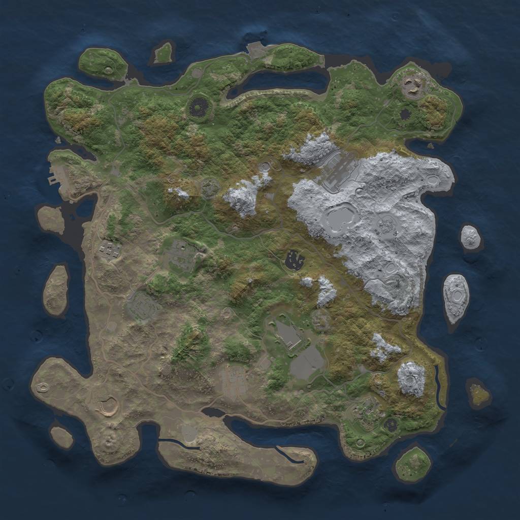 Rust Map: Procedural Map, Size: 4000, Seed: 13670431, 17 Monuments