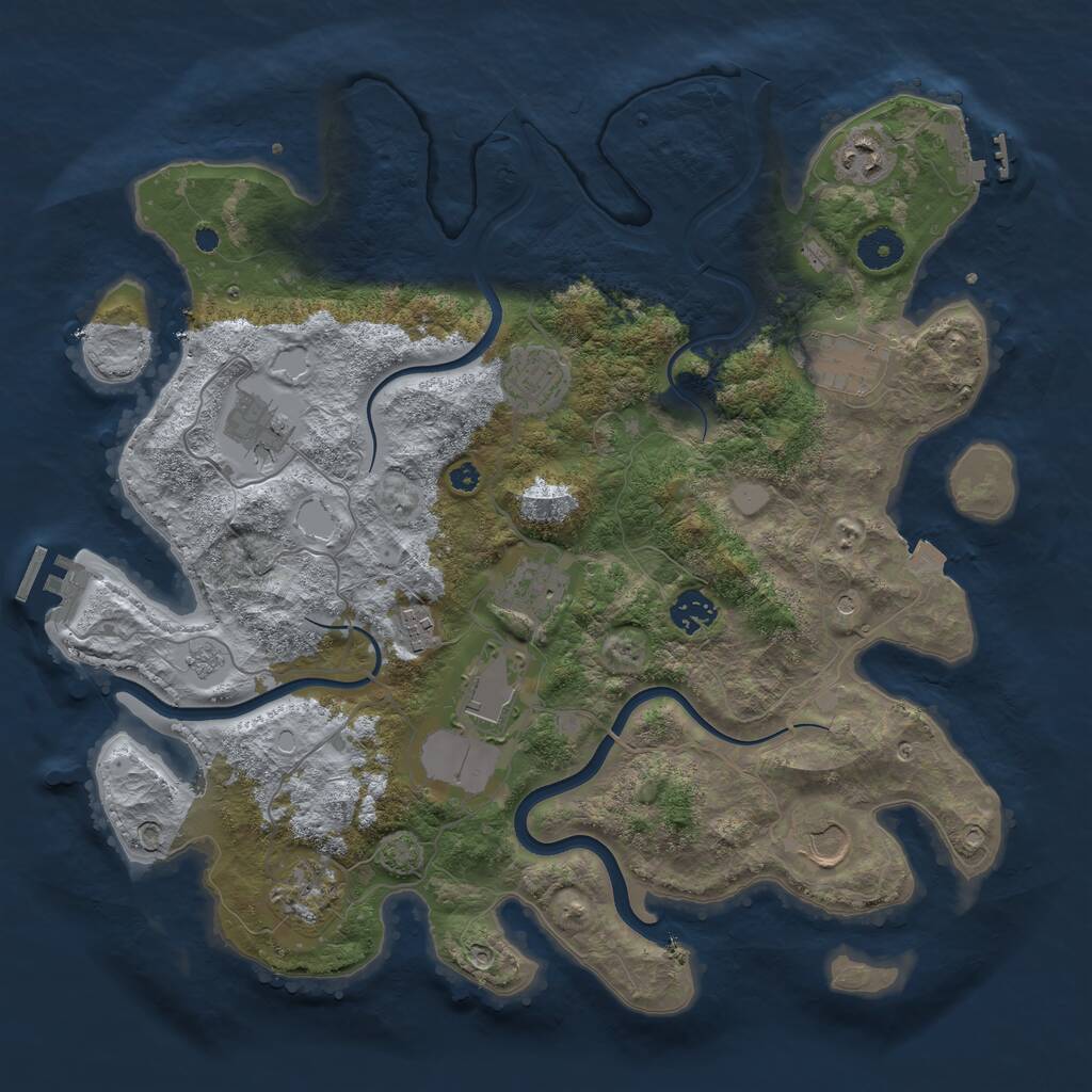 Rust Map: Procedural Map, Size: 3800, Seed: 5698, 16 Monuments