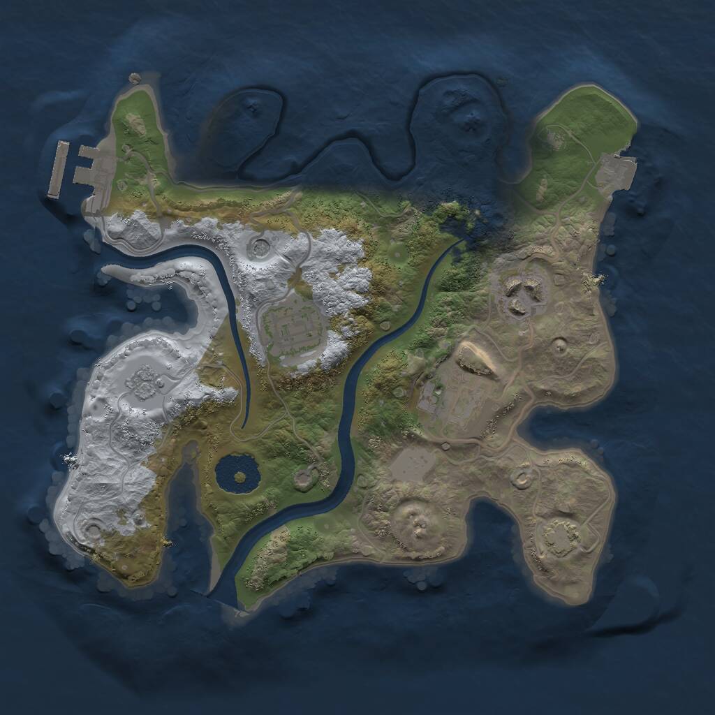 Rust Map: Procedural Map, Size: 2500, Seed: 6185074, 8 Monuments