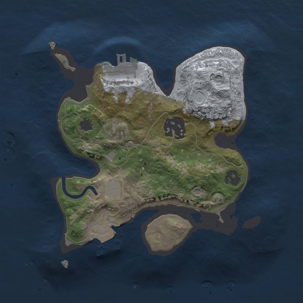 Rust Map: Procedural Map, Size: 1998, Seed: 13825, 5 Monuments