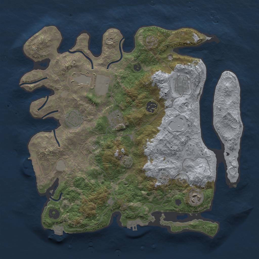 Rust Map: Procedural Map, Size: 3500, Seed: 182127824, 15 Monuments