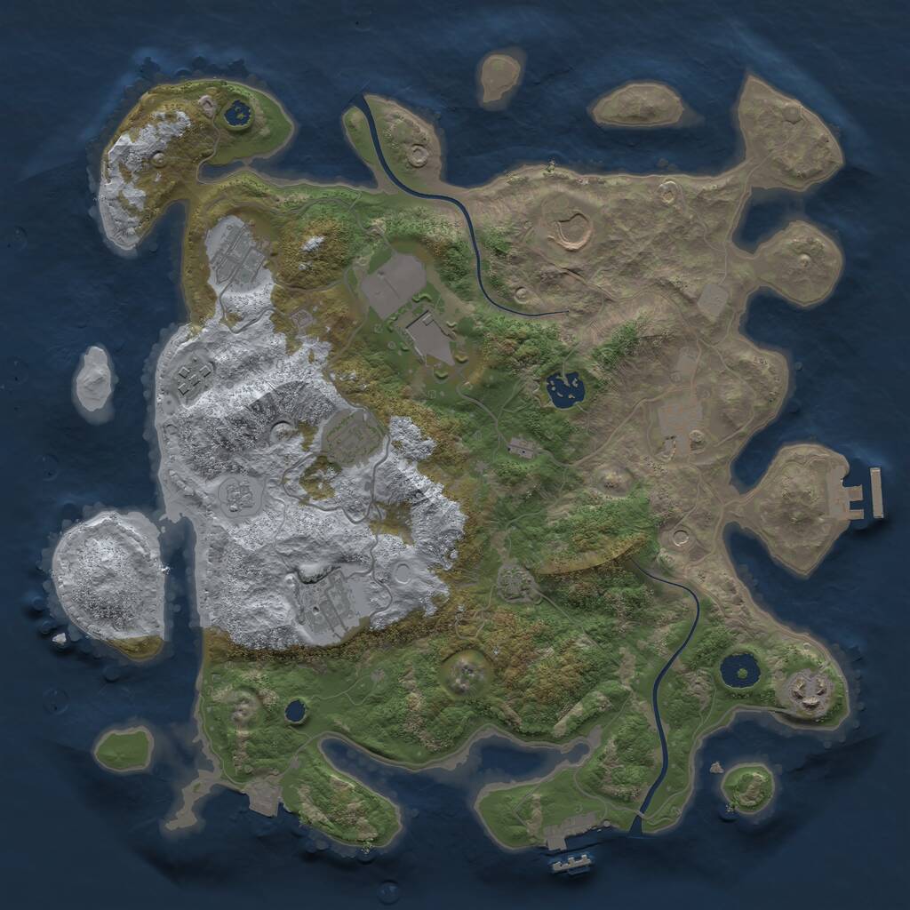 Rust Map: Procedural Map, Size: 3650, Seed: 5324646, 15 Monuments