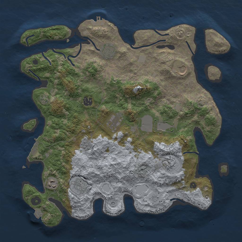 Rust Map: Procedural Map, Size: 3850, Seed: 1092737, 17 Monuments