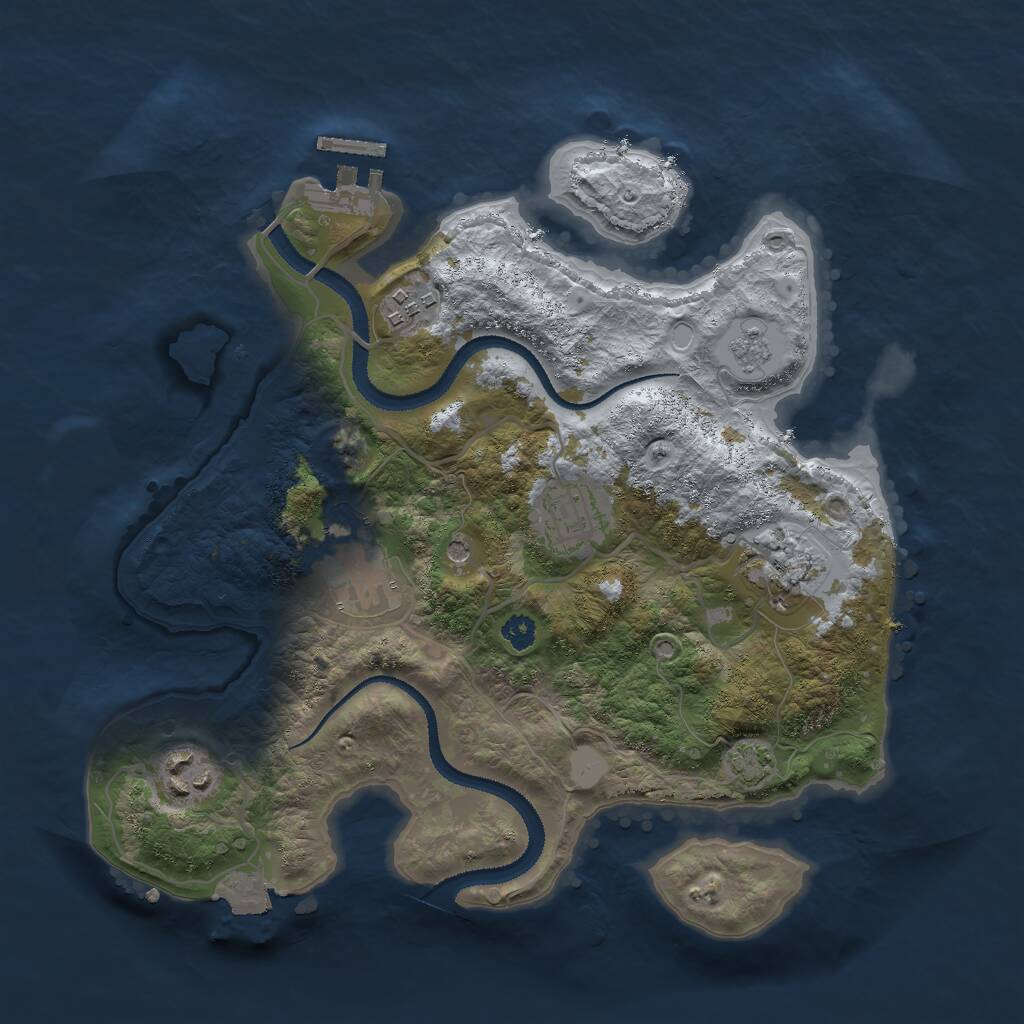 Rust Map: Procedural Map, Size: 3000, Seed: 41616, 10 Monuments