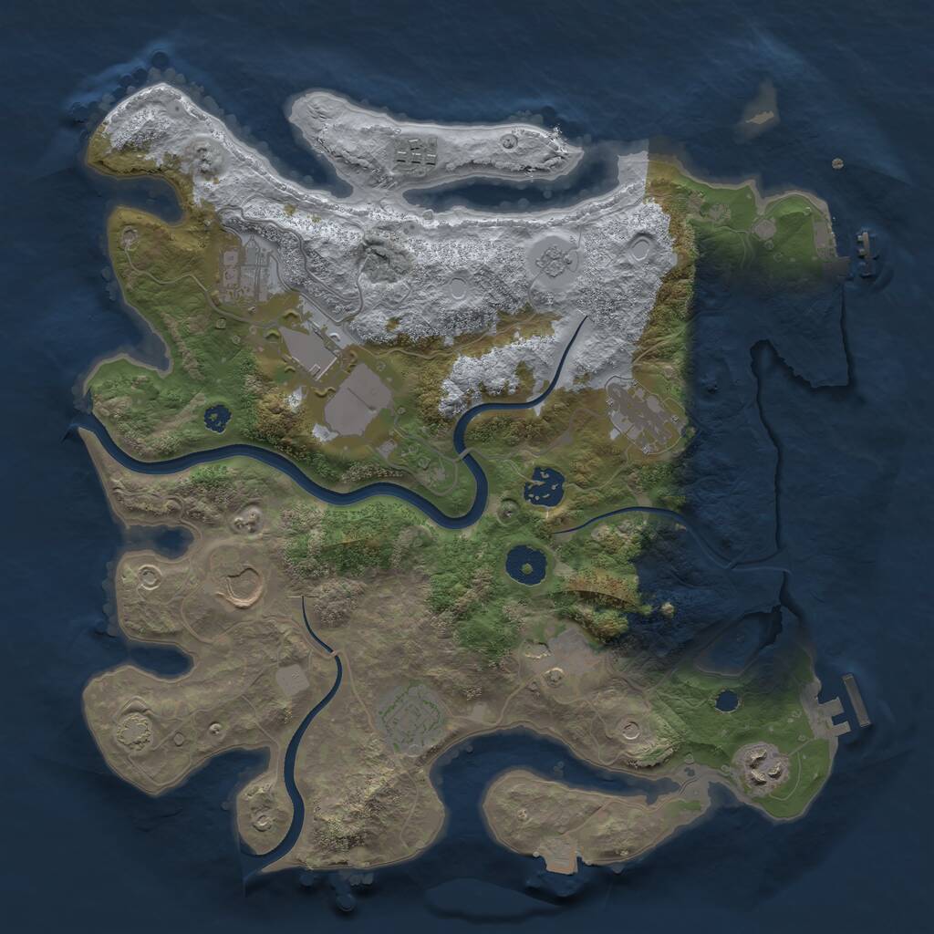 Rust Map: Procedural Map, Size: 3500, Seed: 517885452, 15 Monuments