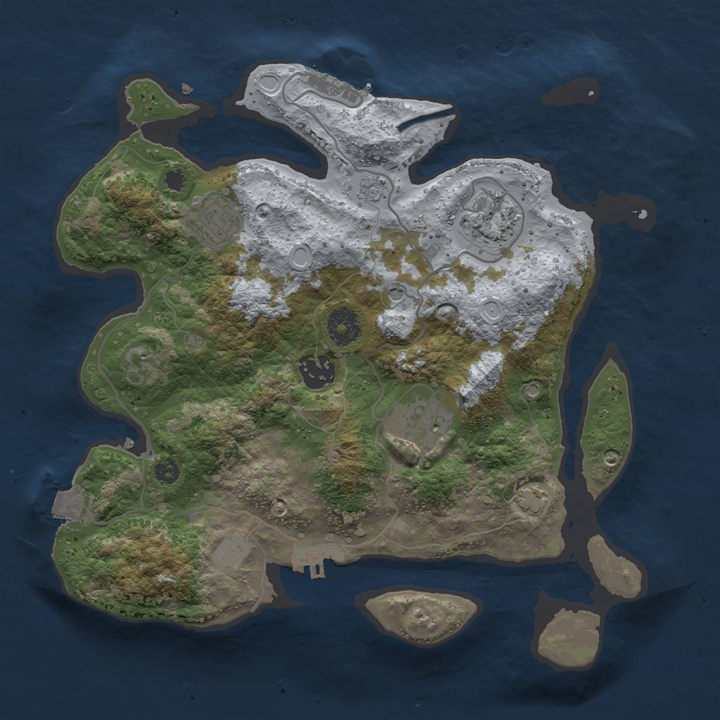 Rust Map: Procedural Map, Size: 3000, Seed: 10230, 12 Monuments
