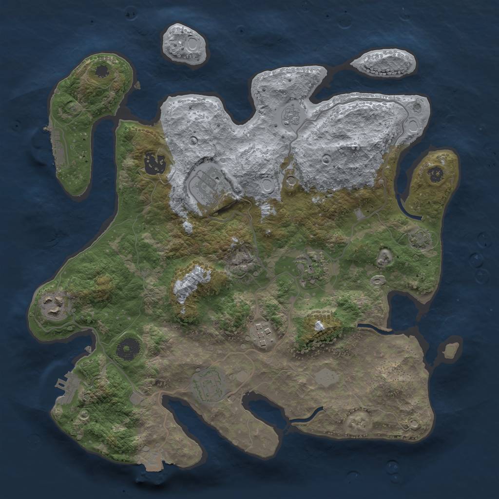 Rust Map: Procedural Map, Size: 3300, Seed: 211617596, 14 Monuments
