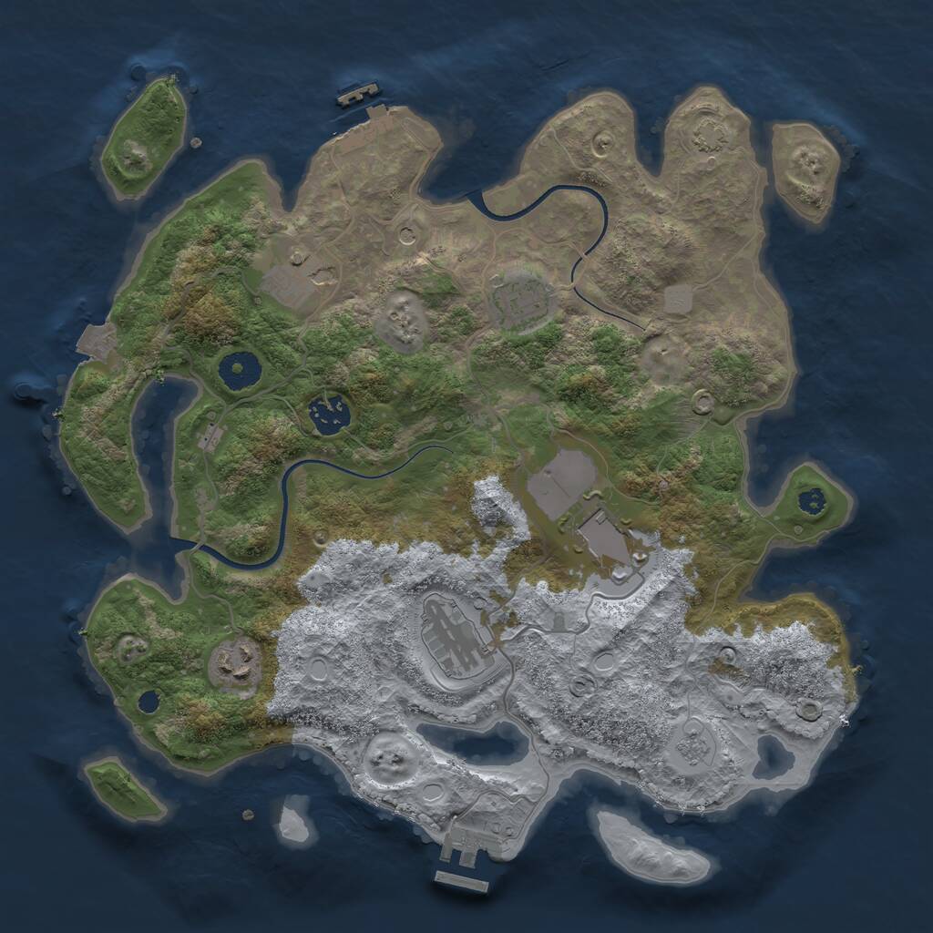 Rust Map: Procedural Map, Size: 3500, Seed: 978511846, 12 Monuments