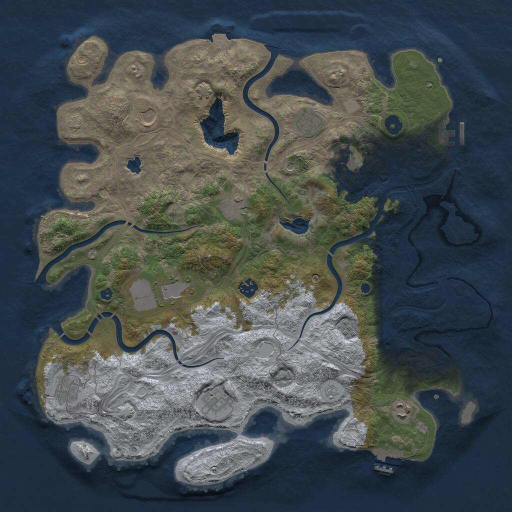 Rust Map: Procedural Map, Size: 4250, Seed: 44553621, 16 Monuments