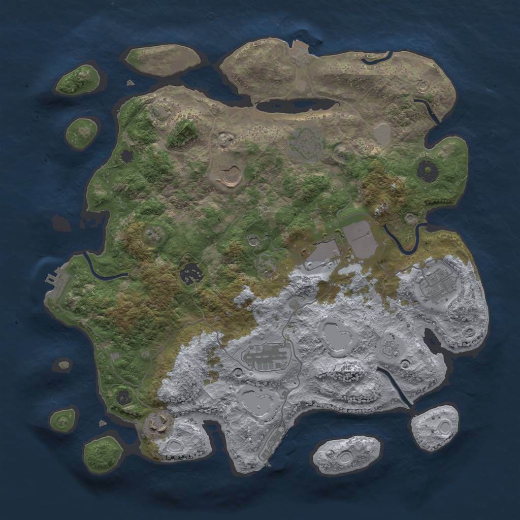Rust Map: Procedural Map, Size: 3600, Seed: 98634738, 15 Monuments
