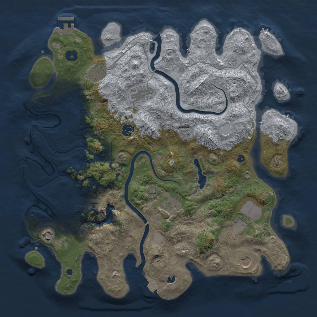 Rust Map: Procedural Map, Size: 4000, Seed: 1505392844, 13 Monuments