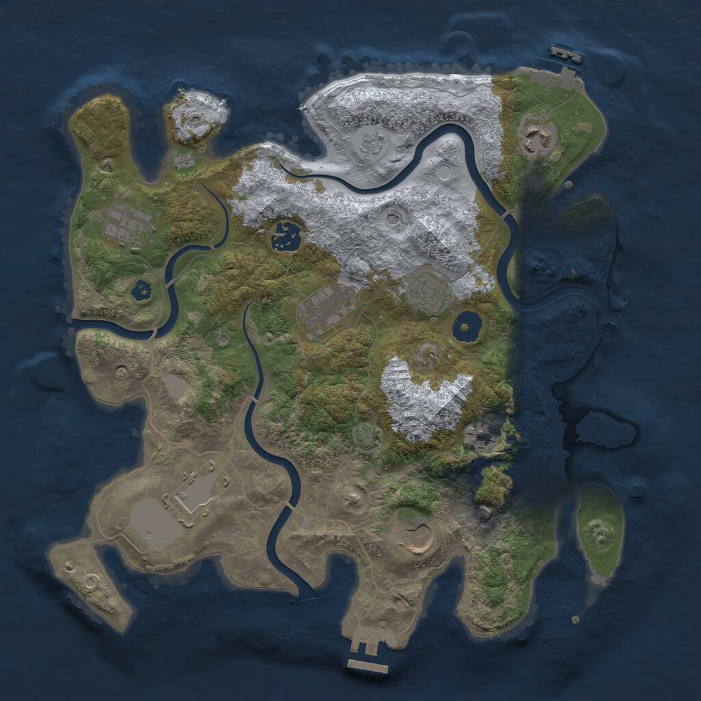 Rust Map: Procedural Map, Size: 3500, Seed: 314991035, 14 Monuments