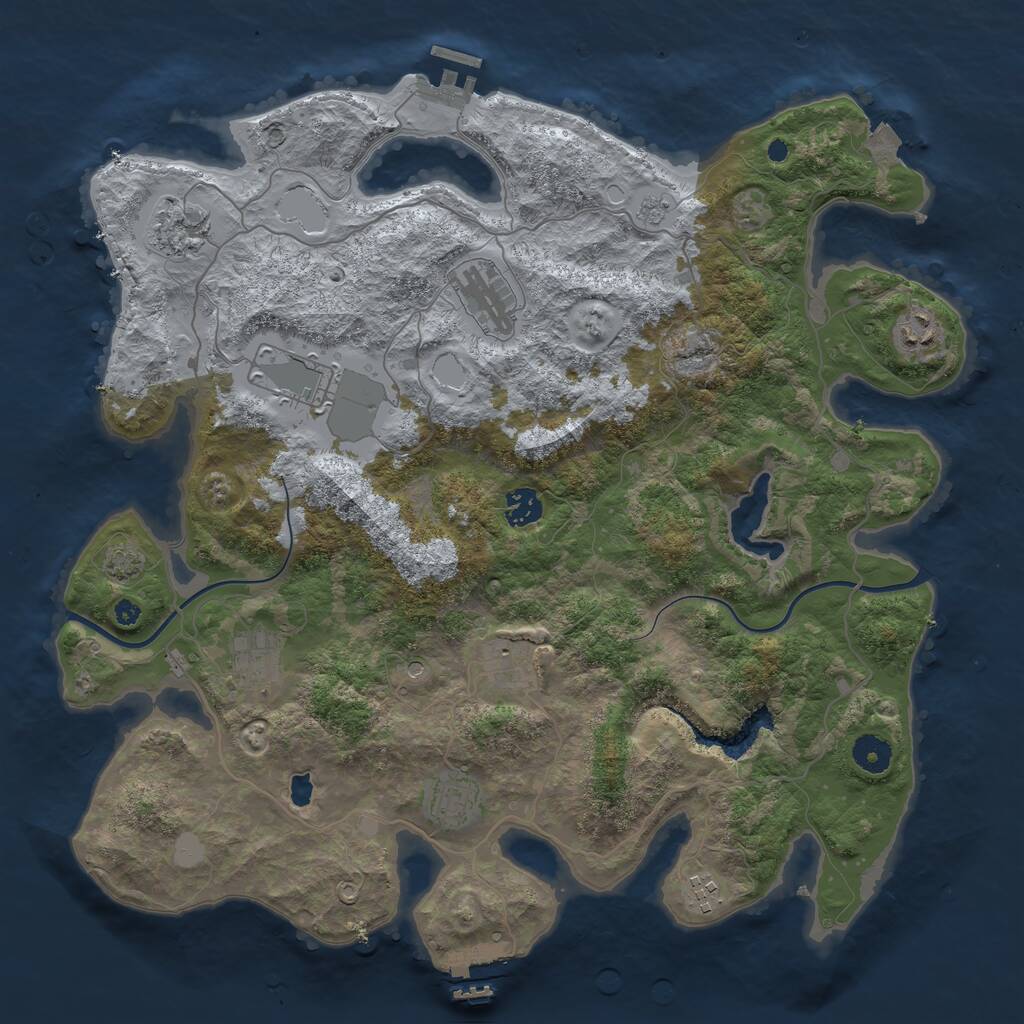 Rust Map: Procedural Map, Size: 4000, Seed: 291302371, 15 Monuments