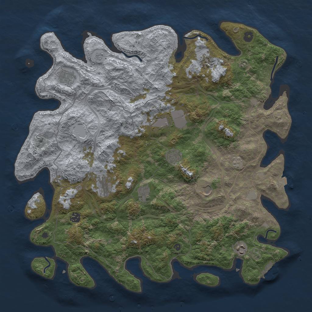 Rust Map: Procedural Map, Size: 4500, Seed: 9932, 17 Monuments