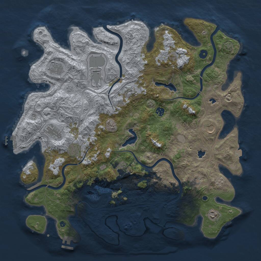 Rust Map: Procedural Map, Size: 4500, Seed: 9932, 17 Monuments