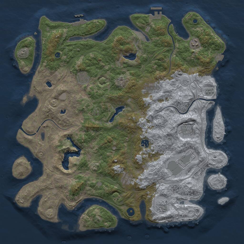 Rust Map: Procedural Map, Size: 4500, Seed: 68377498, 15 Monuments