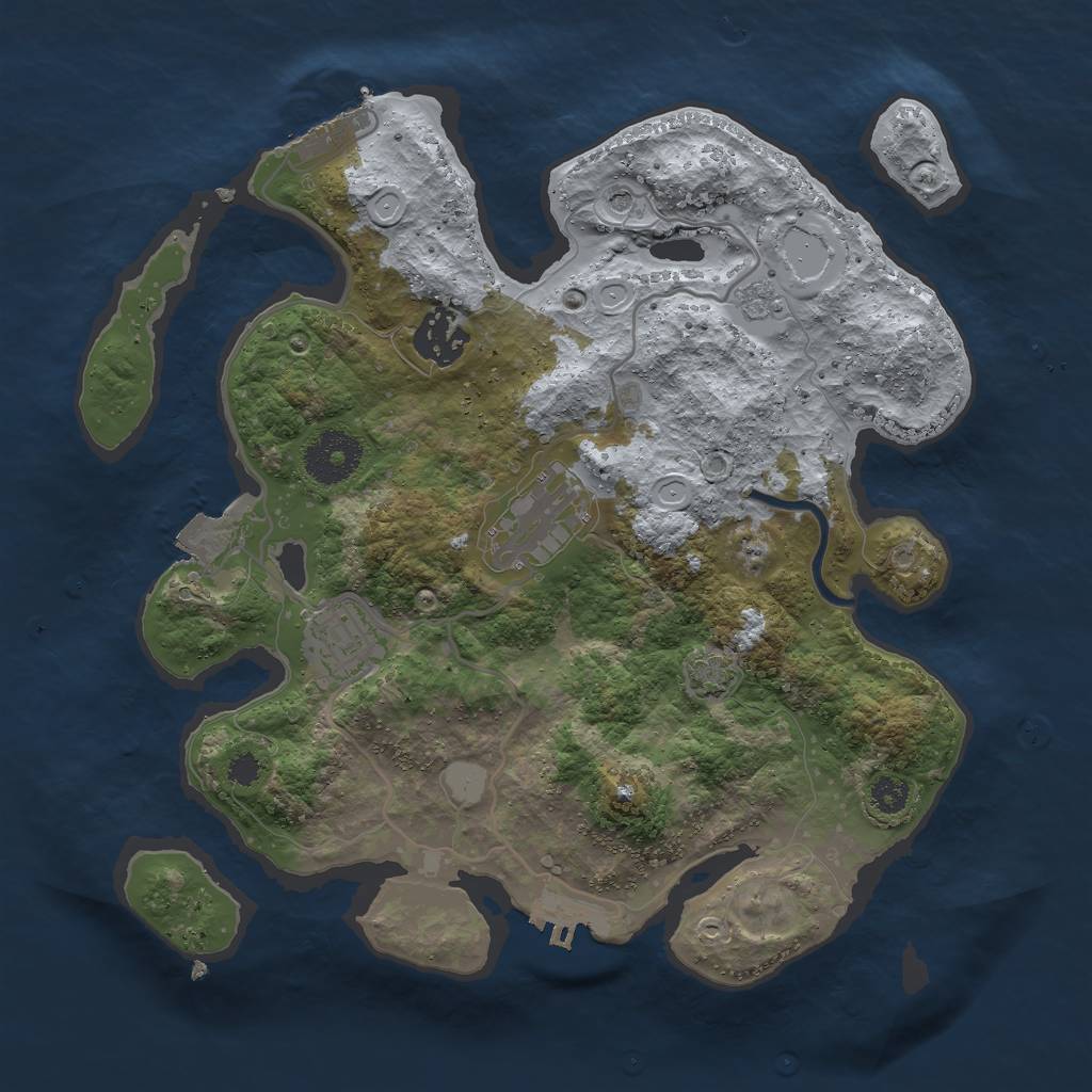 Rust Map: Procedural Map, Size: 3000, Seed: 259929, 11 Monuments