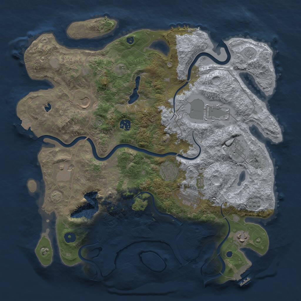 Rust Map: Procedural Map, Size: 4000, Seed: 2170201, 14 Monuments