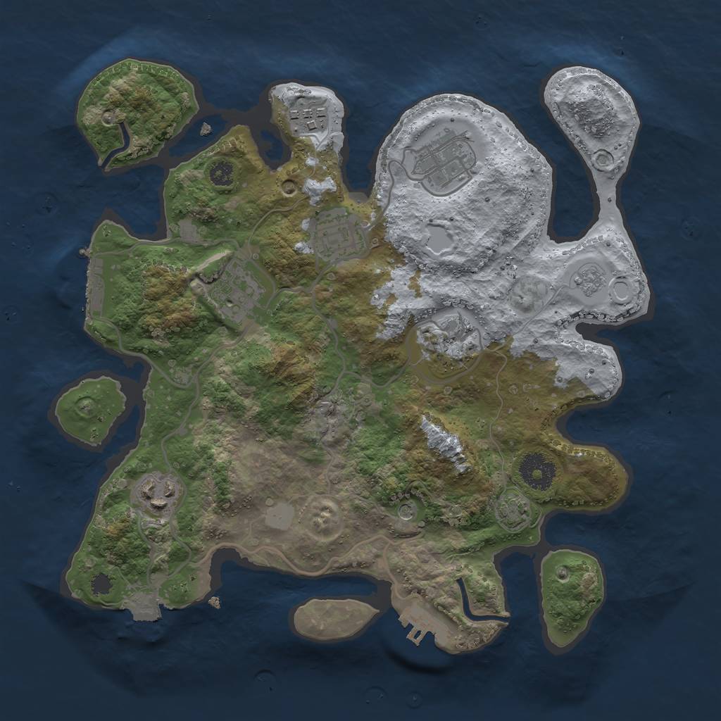 Rust Map: Procedural Map, Size: 3000, Seed: 1014222054, 14 Monuments