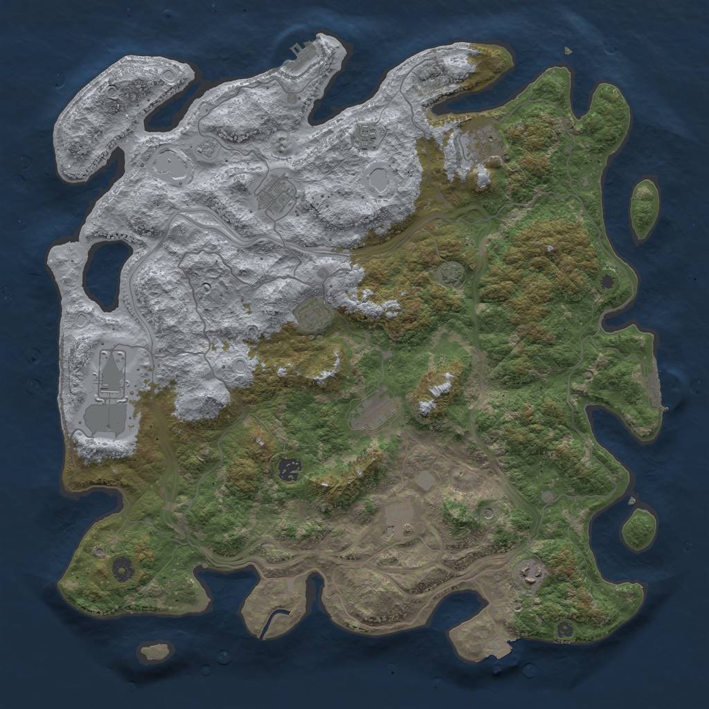 Rust Map: Procedural Map, Size: 4500, Seed: 1778595423, 17 Monuments