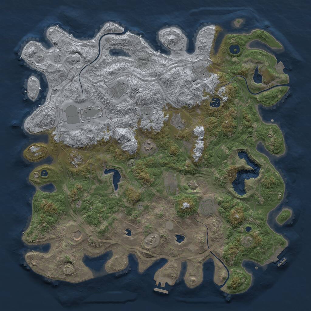 Rust Map: Procedural Map, Size: 4500, Seed: 1865507407, 17 Monuments