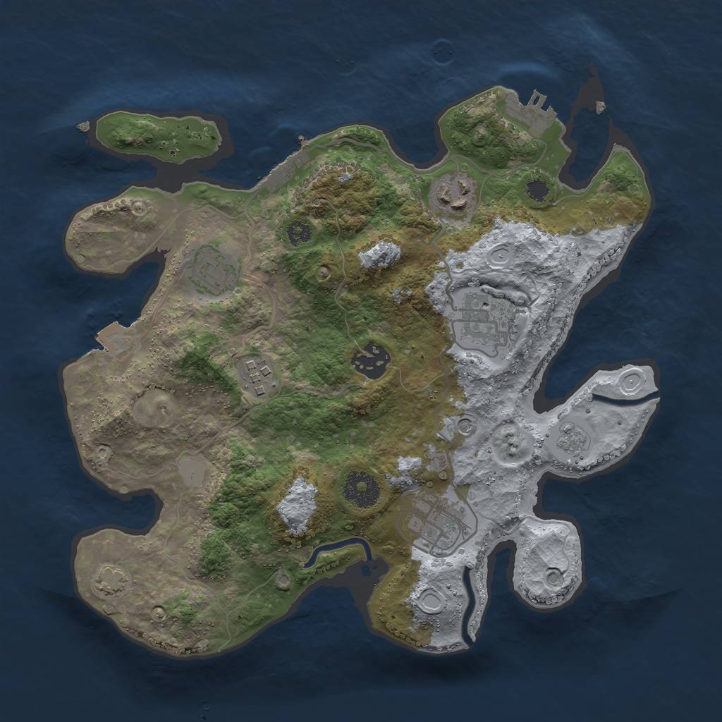 Rust Map: Procedural Map, Size: 3000, Seed: 85151, 14 Monuments