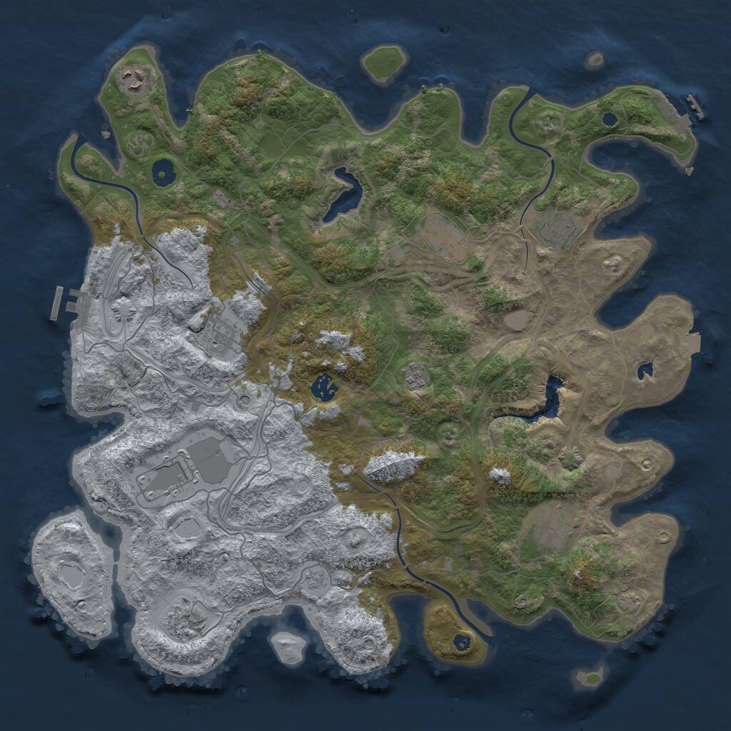 Rust Map: Procedural Map, Size: 4250, Seed: 173034741, 15 Monuments