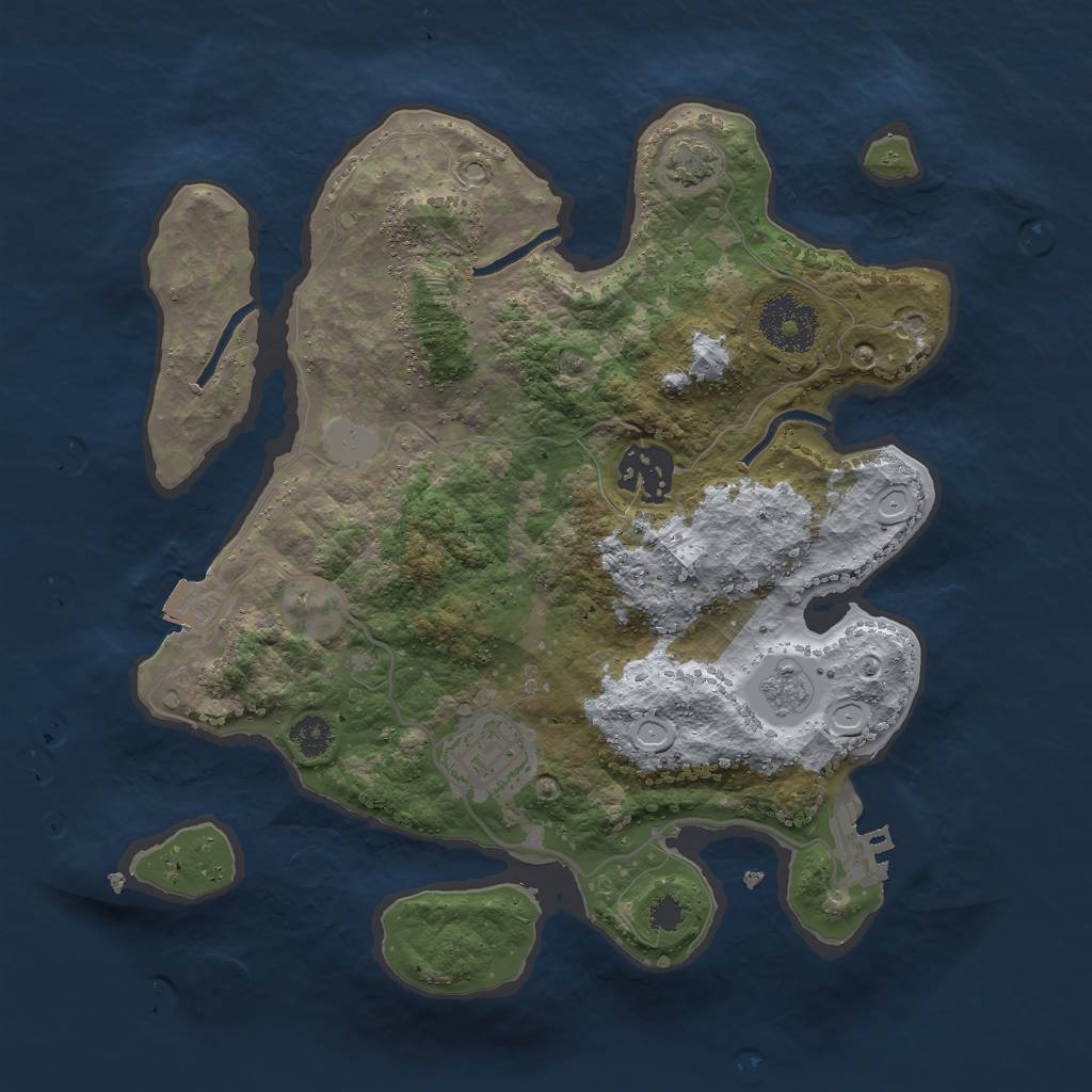Rust Map: Procedural Map, Size: 2800, Seed: 802888367, 8 Monuments