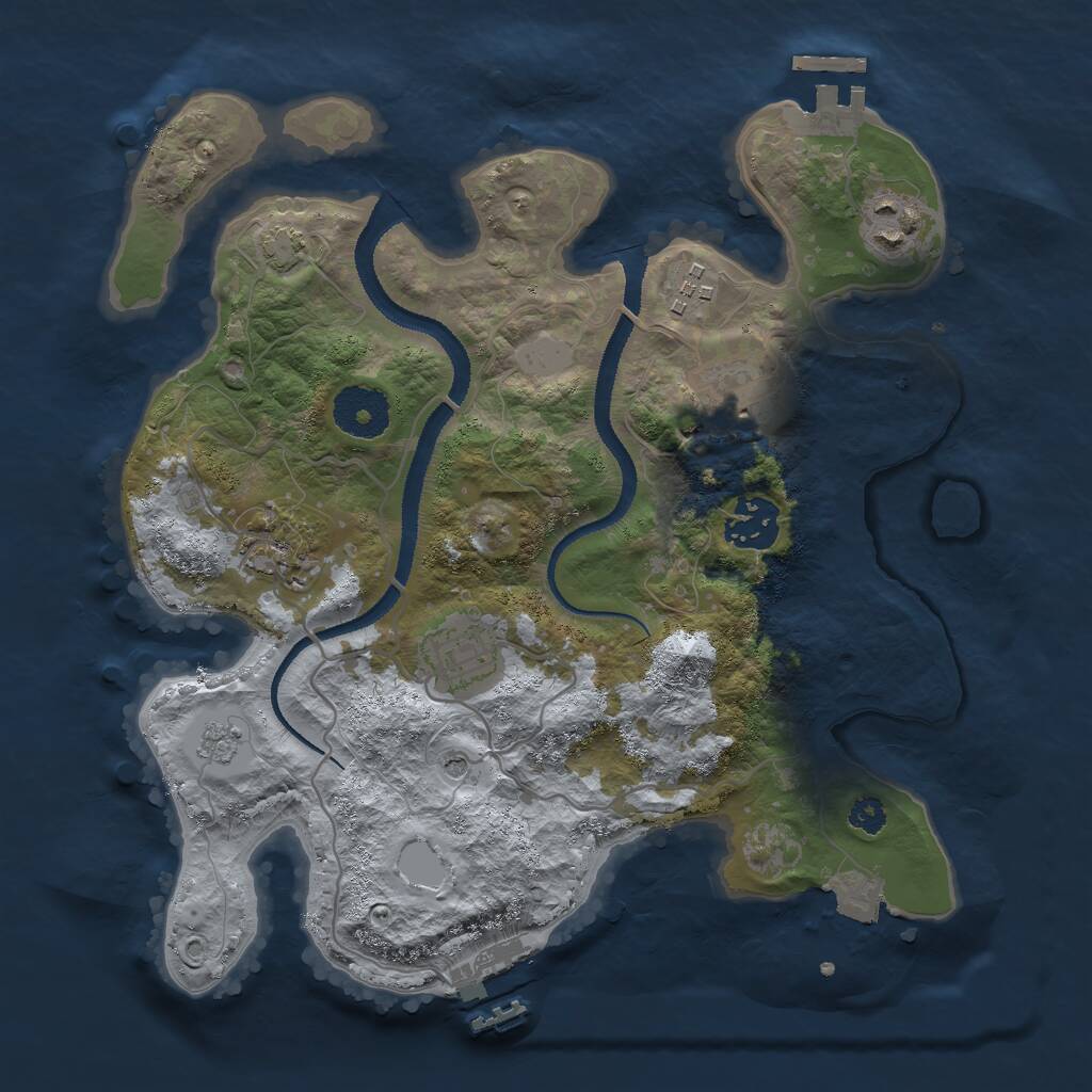 Rust Map: Procedural Map, Size: 3000, Seed: 1404436376, 12 Monuments