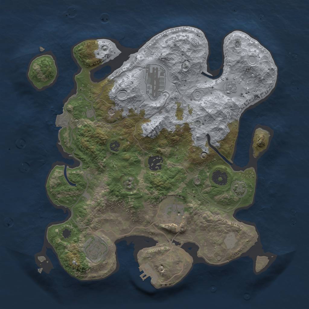 Rust Map: Procedural Map, Size: 3000, Seed: 1407068315, 11 Monuments