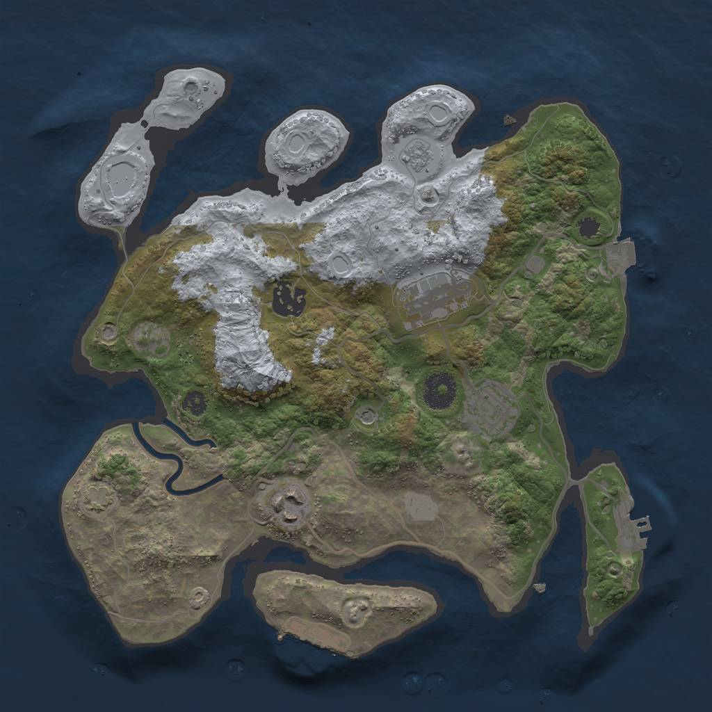 Rust Map: Procedural Map, Size: 3000, Seed: 1434, 12 Monuments