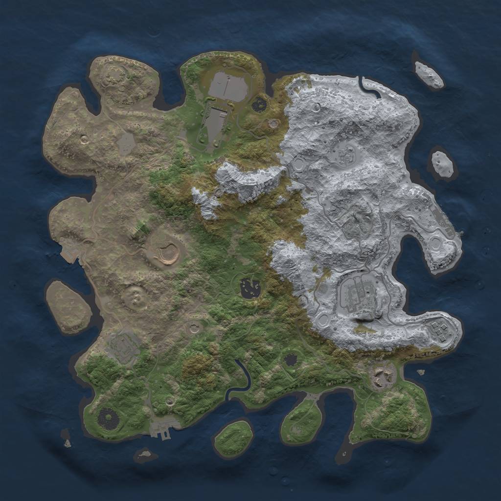 Rust Map: Procedural Map, Size: 3500, Seed: 809906198, 15 Monuments