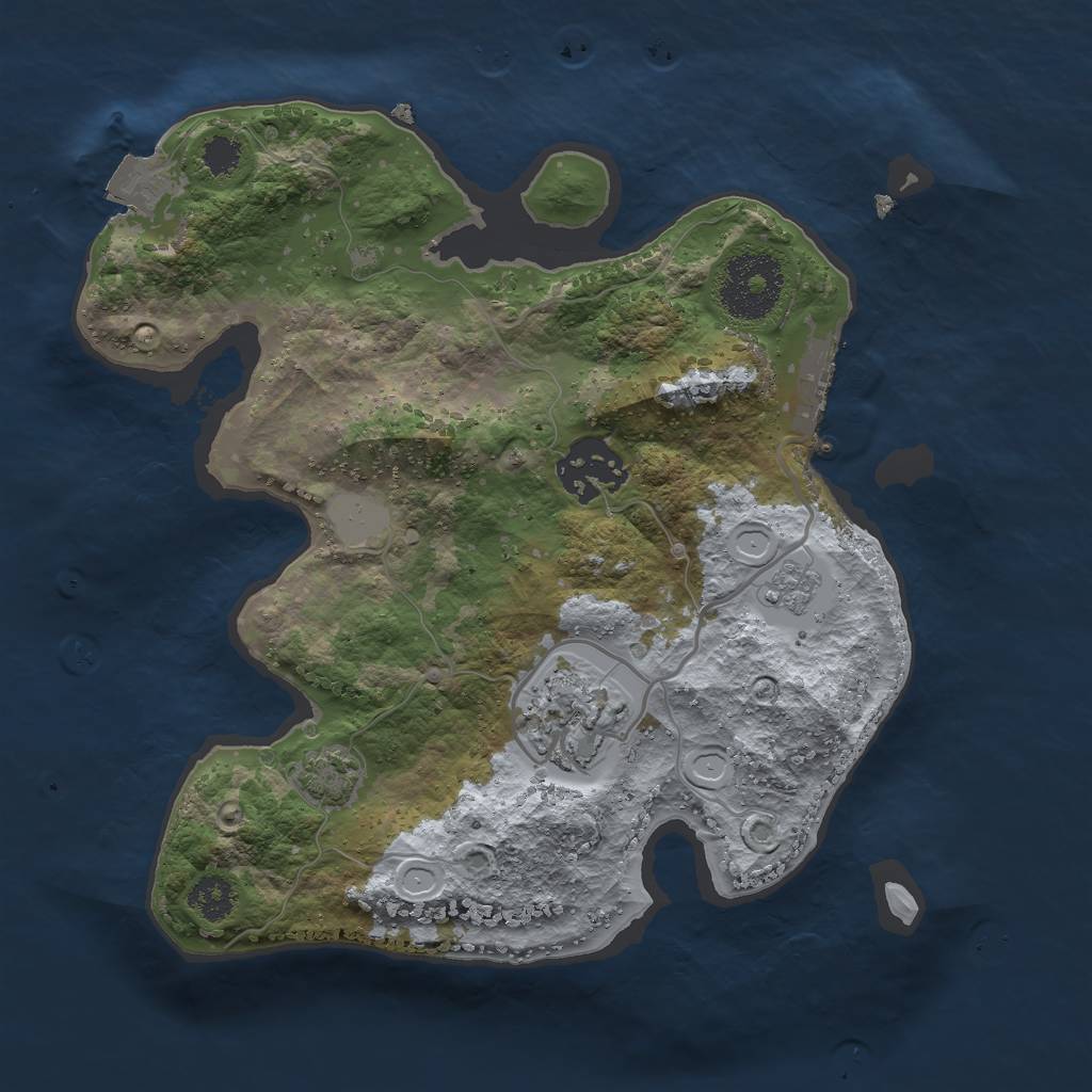 Rust Map: Procedural Map, Size: 2500, Seed: 997447096, 8 Monuments
