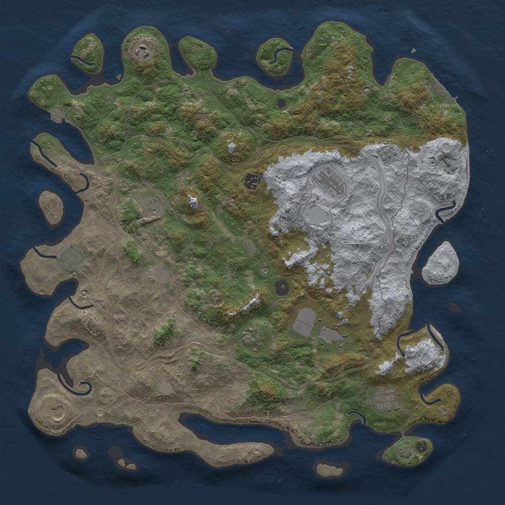 Rust Map: Procedural Map, Size: 4800, Seed: 773254669, 18 Monuments