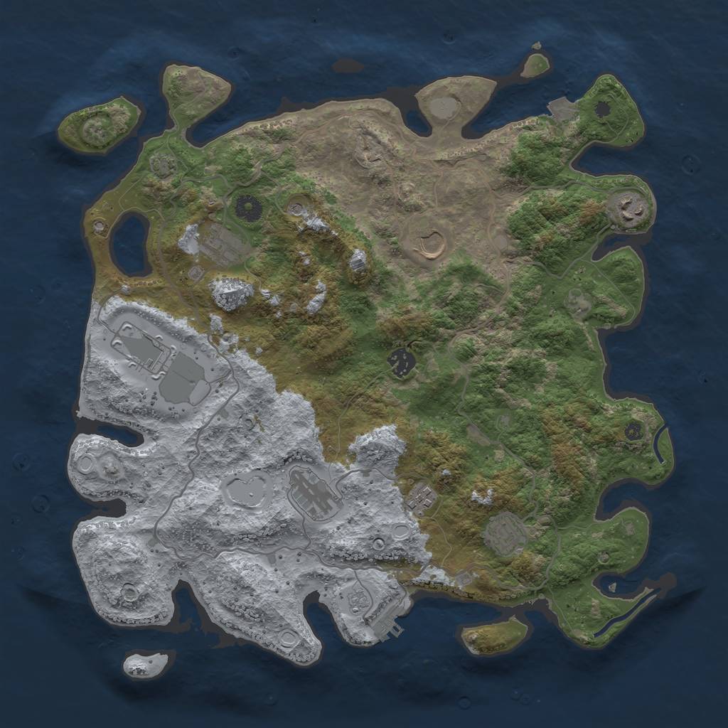 Rust Map: Procedural Map, Size: 4000, Seed: 1402530898, 15 Monuments
