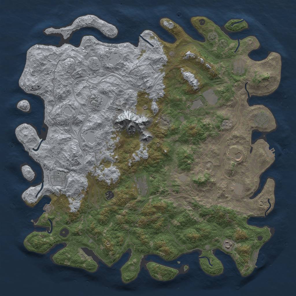 Rust Map: Procedural Map, Size: 5000, Seed: 7301549, 19 Monuments
