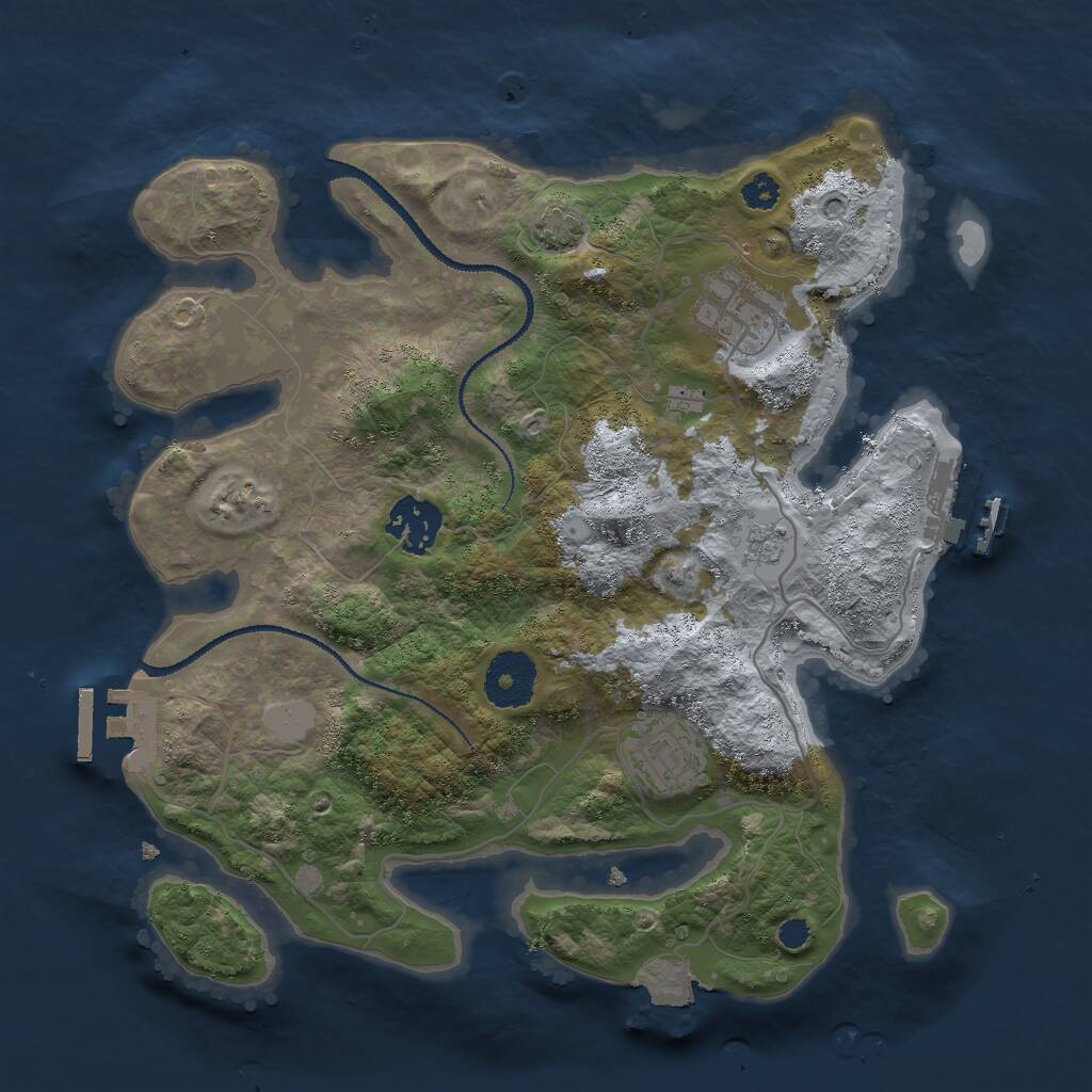 Rust Map: Procedural Map, Size: 3000, Seed: 1759921249, 8 Monuments