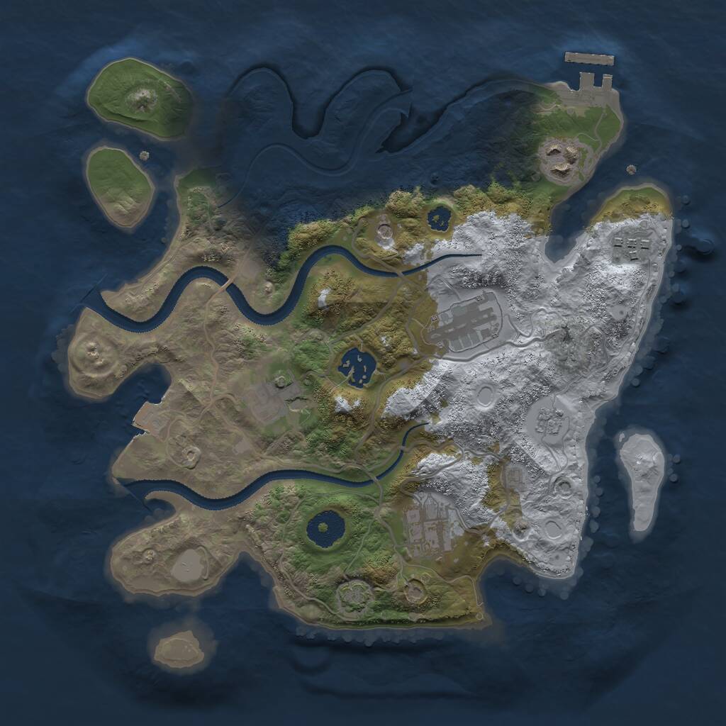 Rust Map: Procedural Map, Size: 3000, Seed: 24471, 11 Monuments
