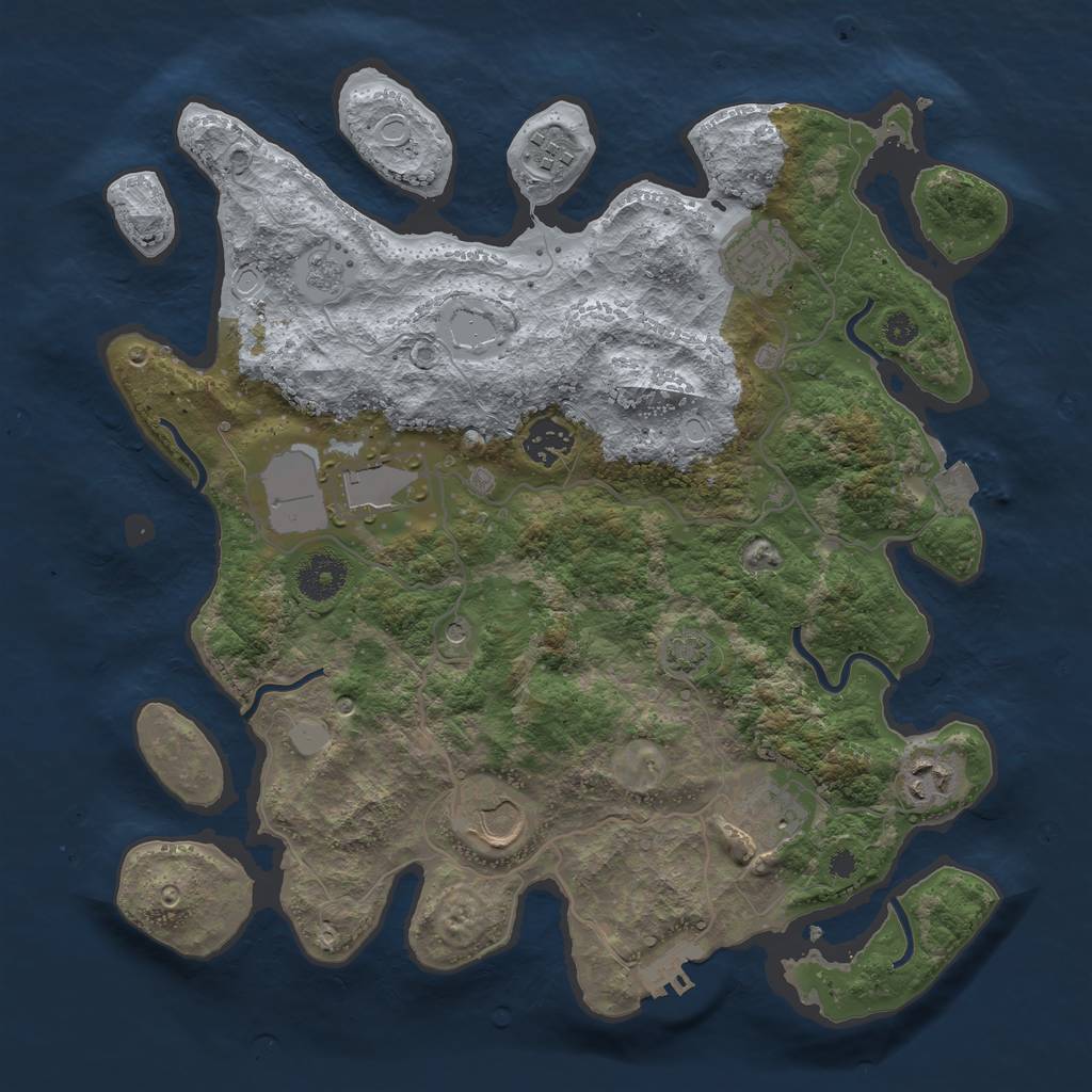Rust Map: Procedural Map, Size: 3500, Seed: 359212374, 14 Monuments