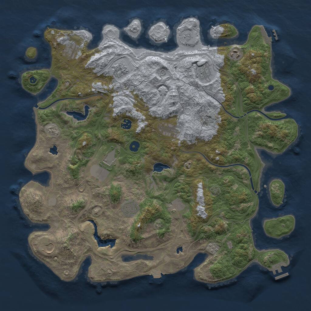 Rust Map: Procedural Map, Size: 4500, Seed: 900521876, 17 Monuments