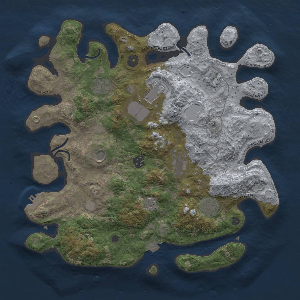 Rust Map: Procedural Map, Size: 3700, Seed: 110471562, 15 Monuments