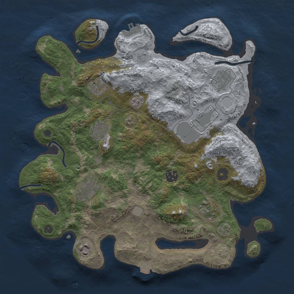 Rust Map: Procedural Map, Size: 3500, Seed: 193216101, 15 Monuments