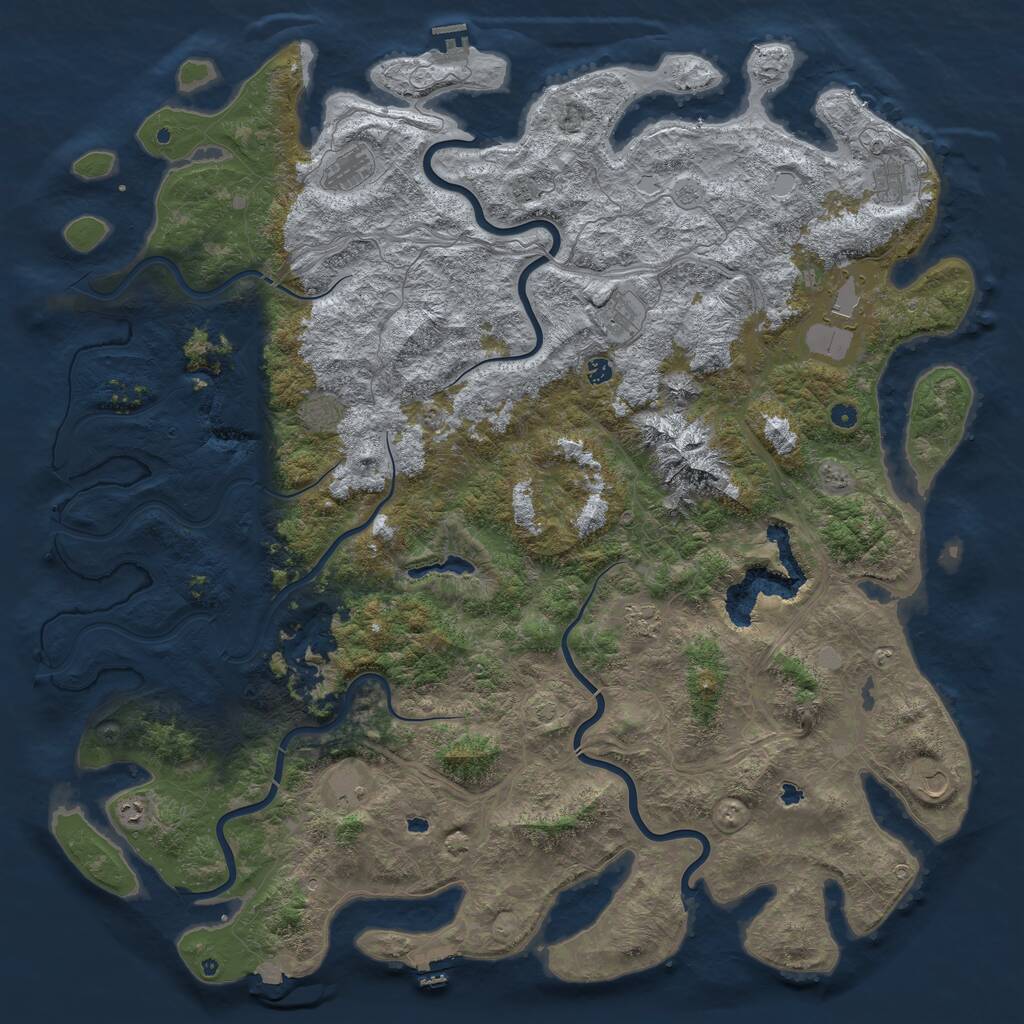 Rust Map: Procedural Map, Size: 6000, Seed: 787665241, 17 Monuments