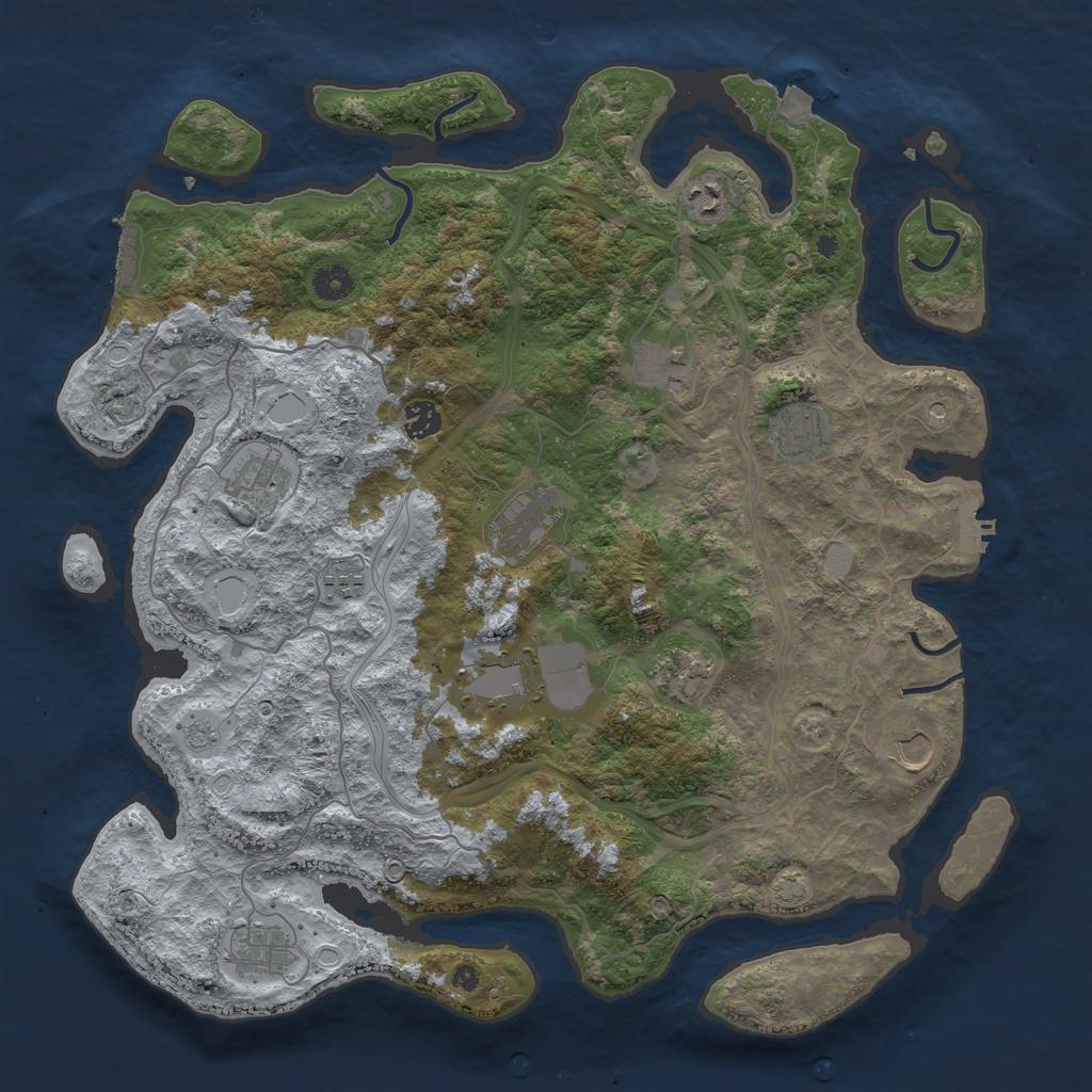 Rust Map: Procedural Map, Size: 4250, Seed: 38369956, 19 Monuments